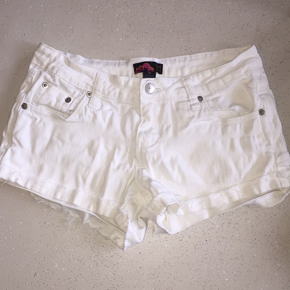 Forever 21 white denim shorts